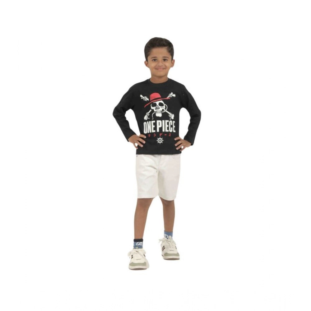 Generic Pack of 3 Boy's Cotton Printed Full Sleeve T-Shirt's (Multicolor)