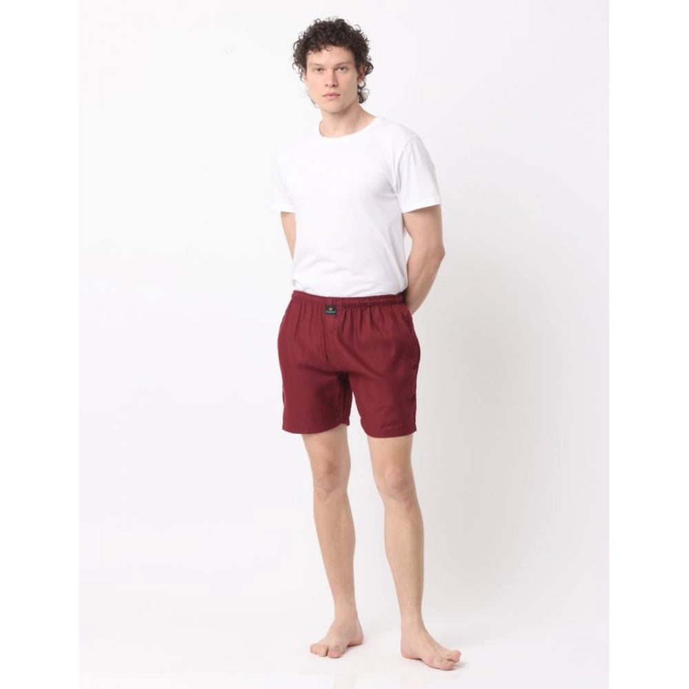 Generic Pack_of_2 Men's Polycotton Solid Boxer Shorts (Multicolor)