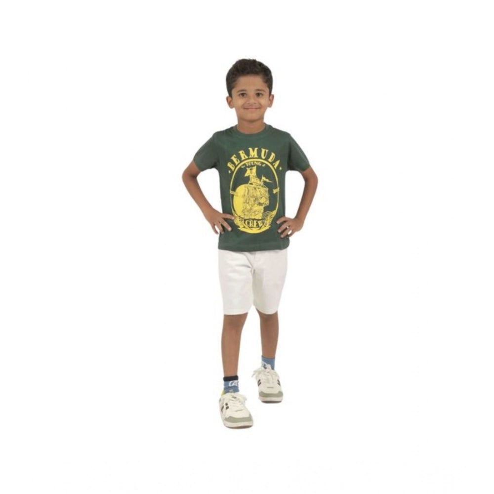 Generic Pack of 2 Boy's Cotton Printed Short Sleeve T-Shirt's (Multicolor)