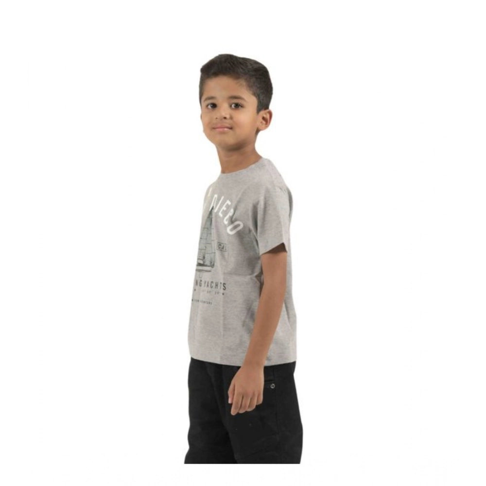 Generic Pack of 2 Boy's Cotton Printed Short Sleeve T-Shirt's (Multicolor)