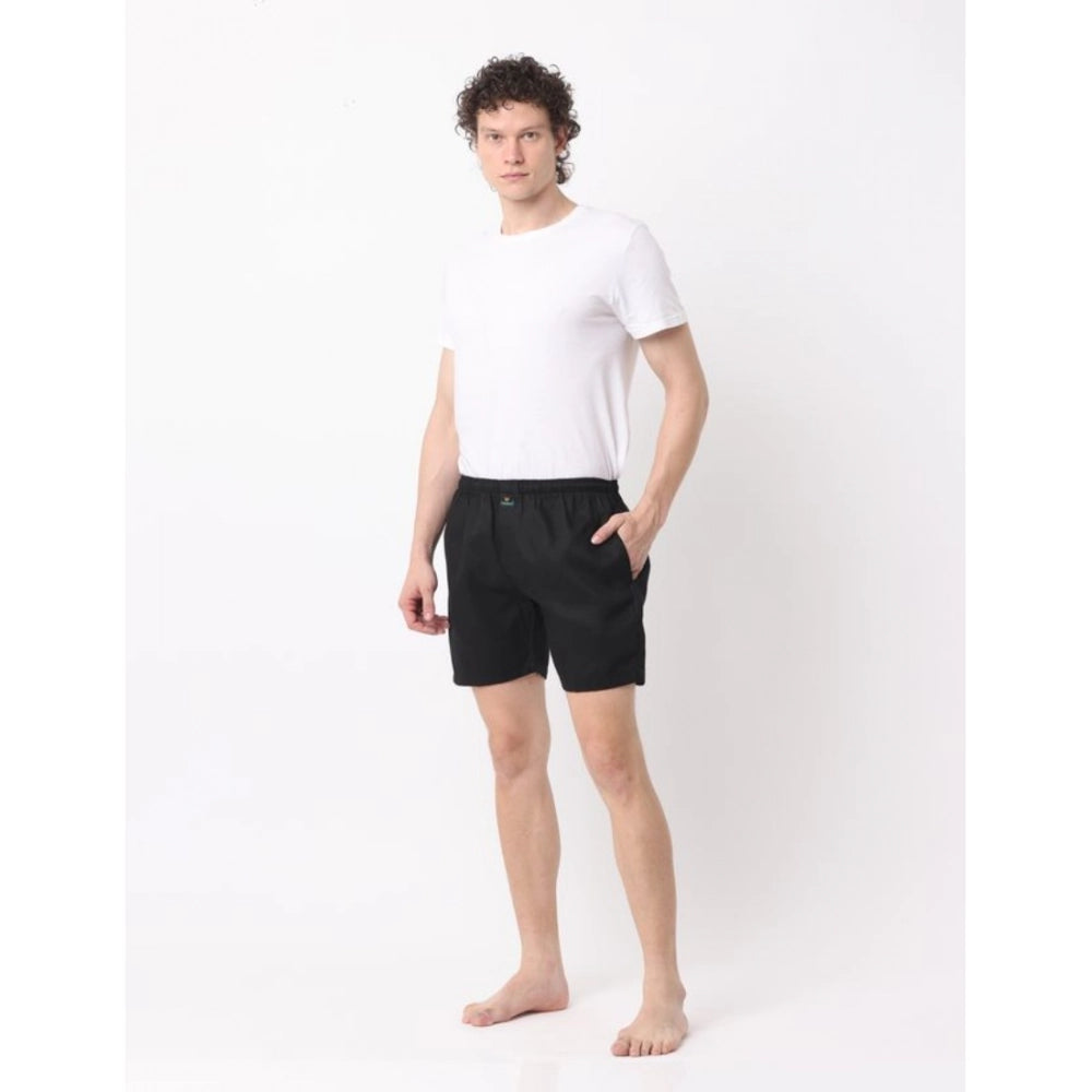 Generic Pack_of_2 Men's Polycotton Solid Boxer Shorts (Multicolor)