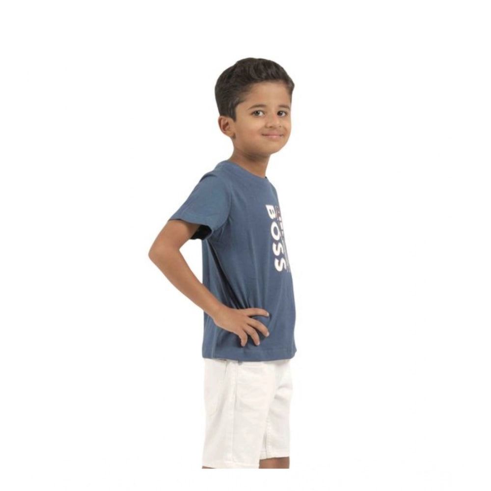 Generic Pack of 2 Boy's Cotton Printed Short Sleeve T-Shirt's (Multicolor)