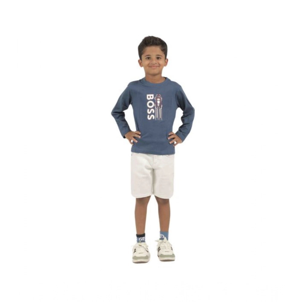 Generic Pack of 2 Boy's Cotton Printed Full Sleeve T-Shirt's (Multicolor)