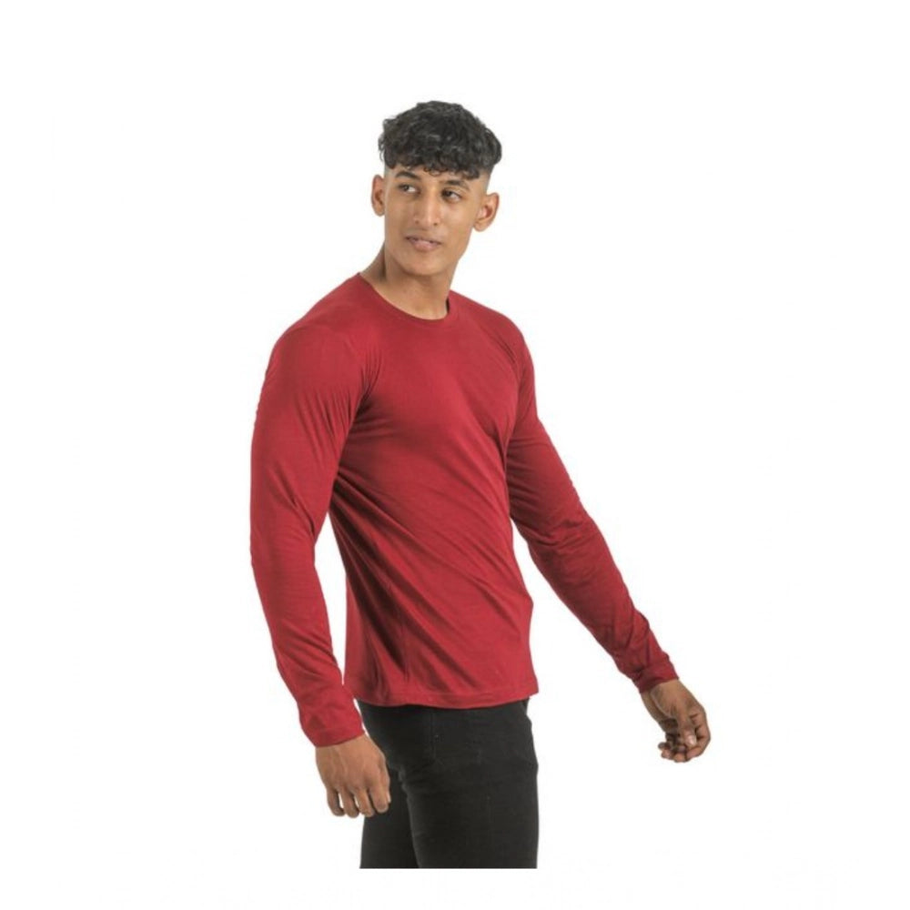 Generic Pack of 2 Men's Casual Cotton Solid Full Sleeve Tshirts (Multicolor)