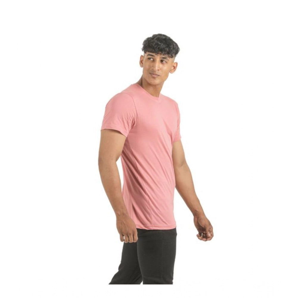 Generic Pack of 2 Men's Casual Cotton Solid Short Sleeve Tshirts (Multicolor)