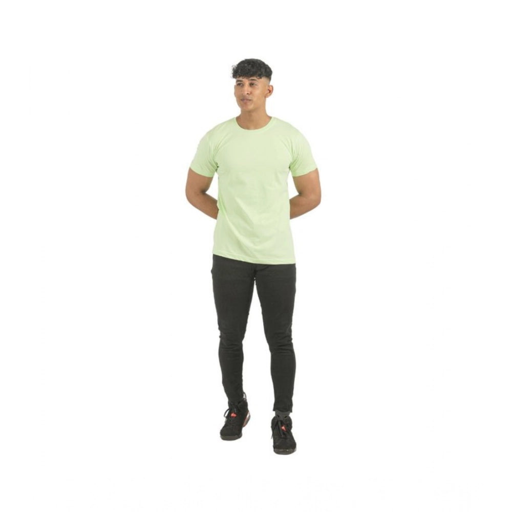 Generic Pack of 2 Men's Casual Cotton Solid Short Sleeve Tshirts (Multicolor)