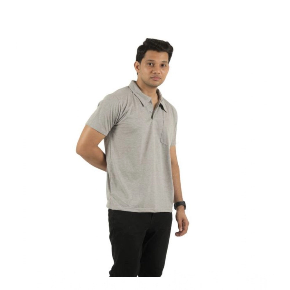 Generic Pack of 2 Men's Casual Cotton Solid Short Sleeve Tshirts (Multicolor)