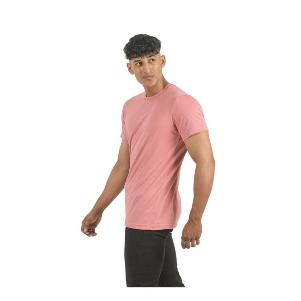 Generic Pack of 2 Men's Casual Cotton Solid Short Sleeve Tshirts (Multicolor)