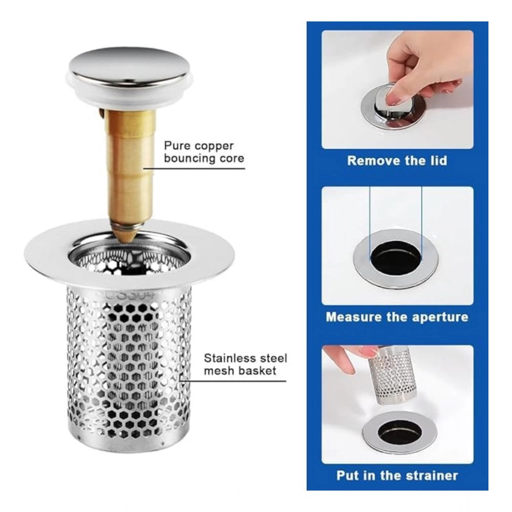 Generic Steel Drain Filter Pop-Up Sink (Silver)