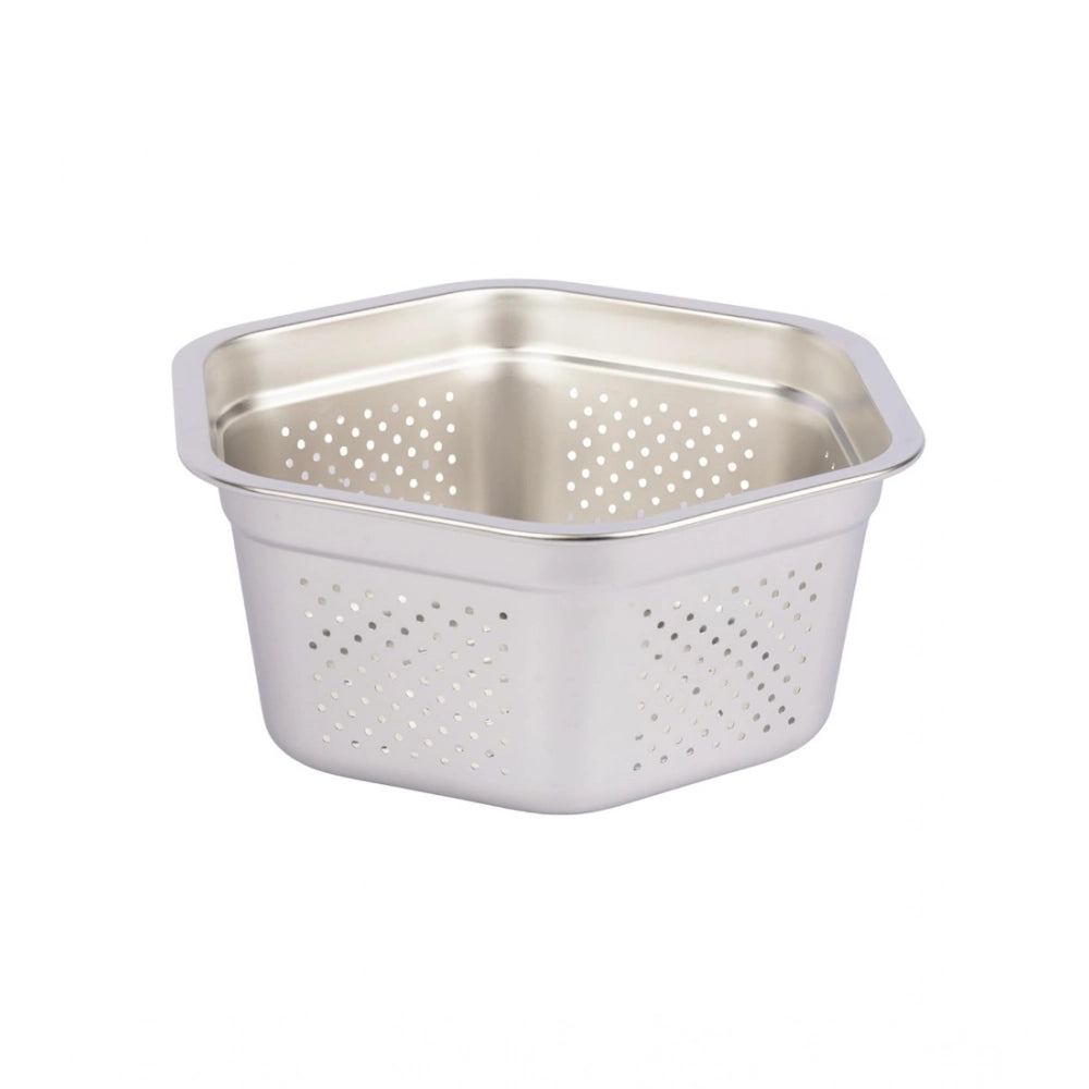 Generic Steel Washing Stainless Steel Colander Basin (Silver)