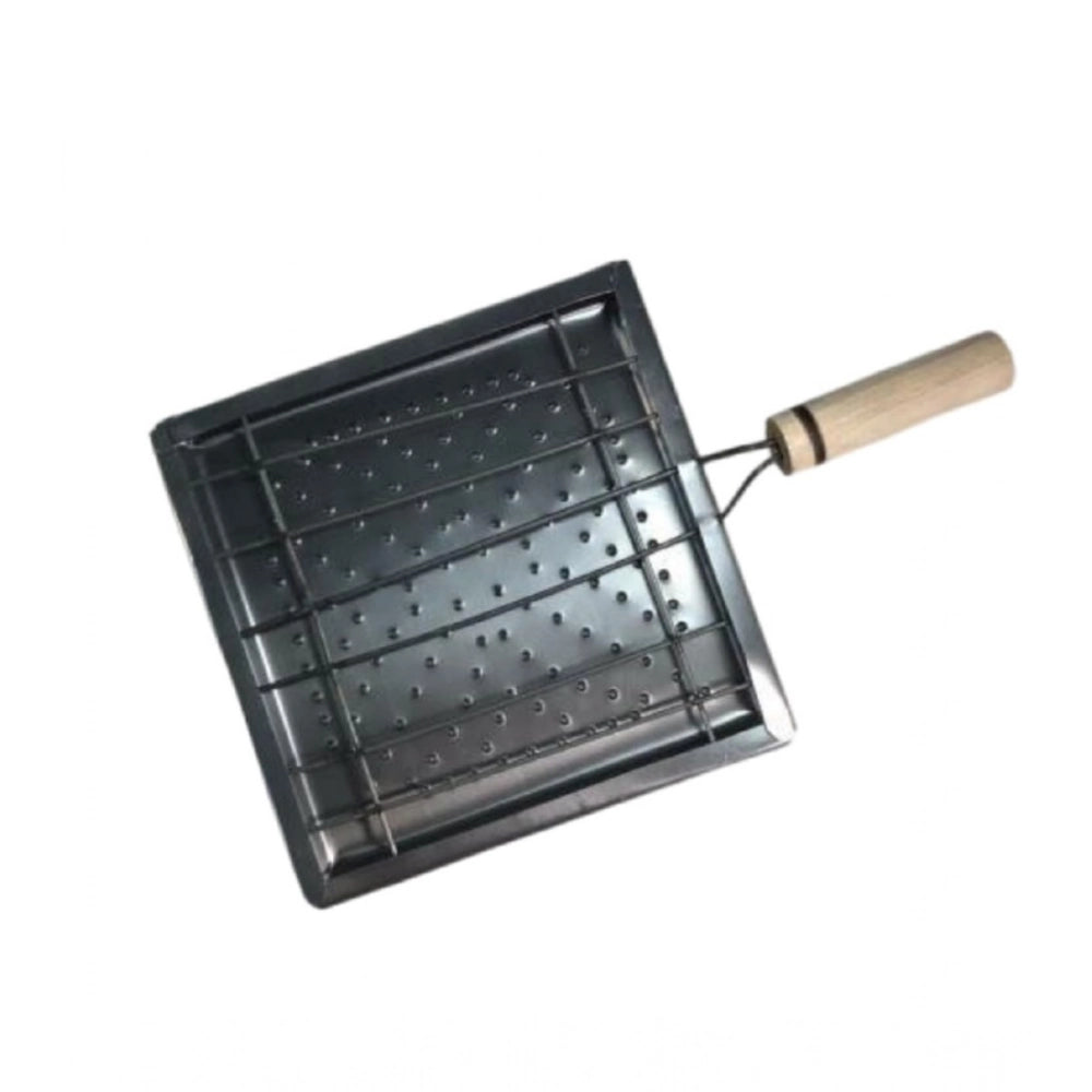 Generic Steel Toaster Black Square Stainless Steel Papad Jali (Black)