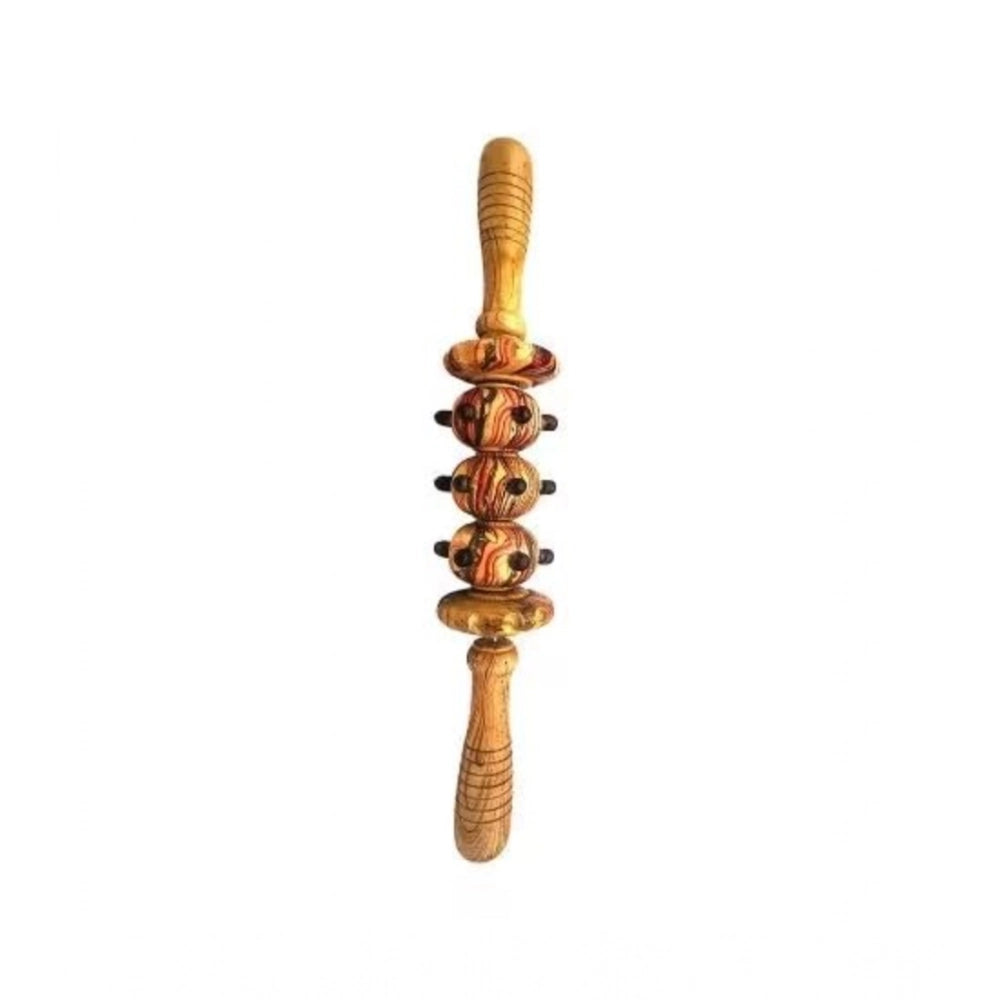 Generic Wood wheel Roller Gym Massage Roller (Wood)