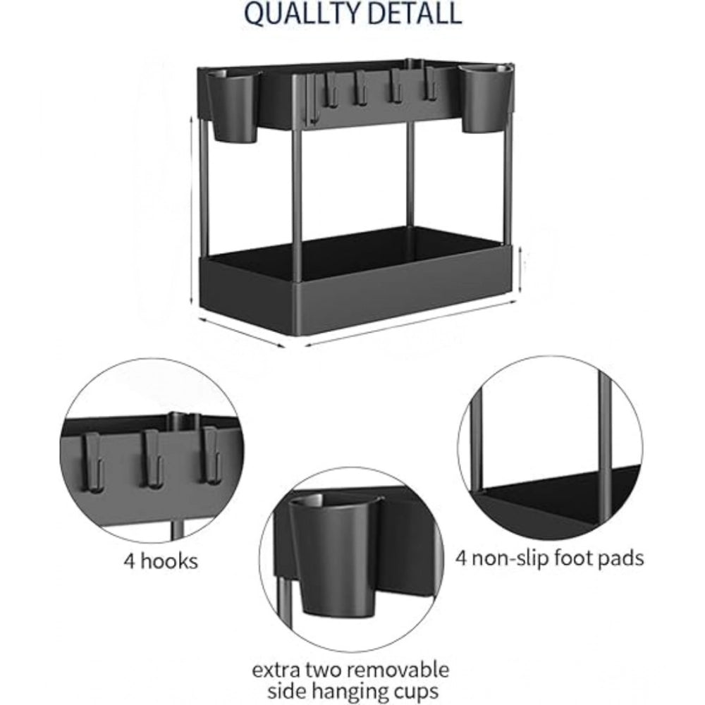 Generic Plastic Tier Under Sink Organizer (Black)