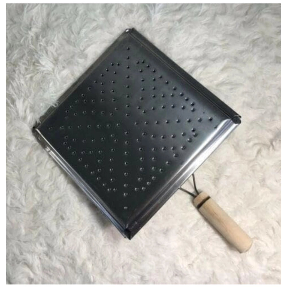 Generic Steel Toaster Black Square Stainless Steel Papad Jali (Black)