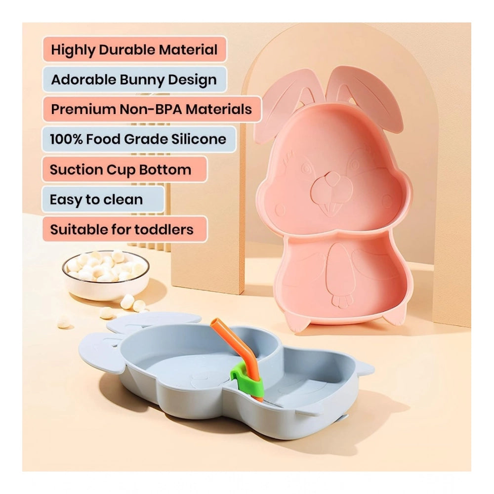 Generic Silicon Bunny Children Plate Tableware (Multicolor)