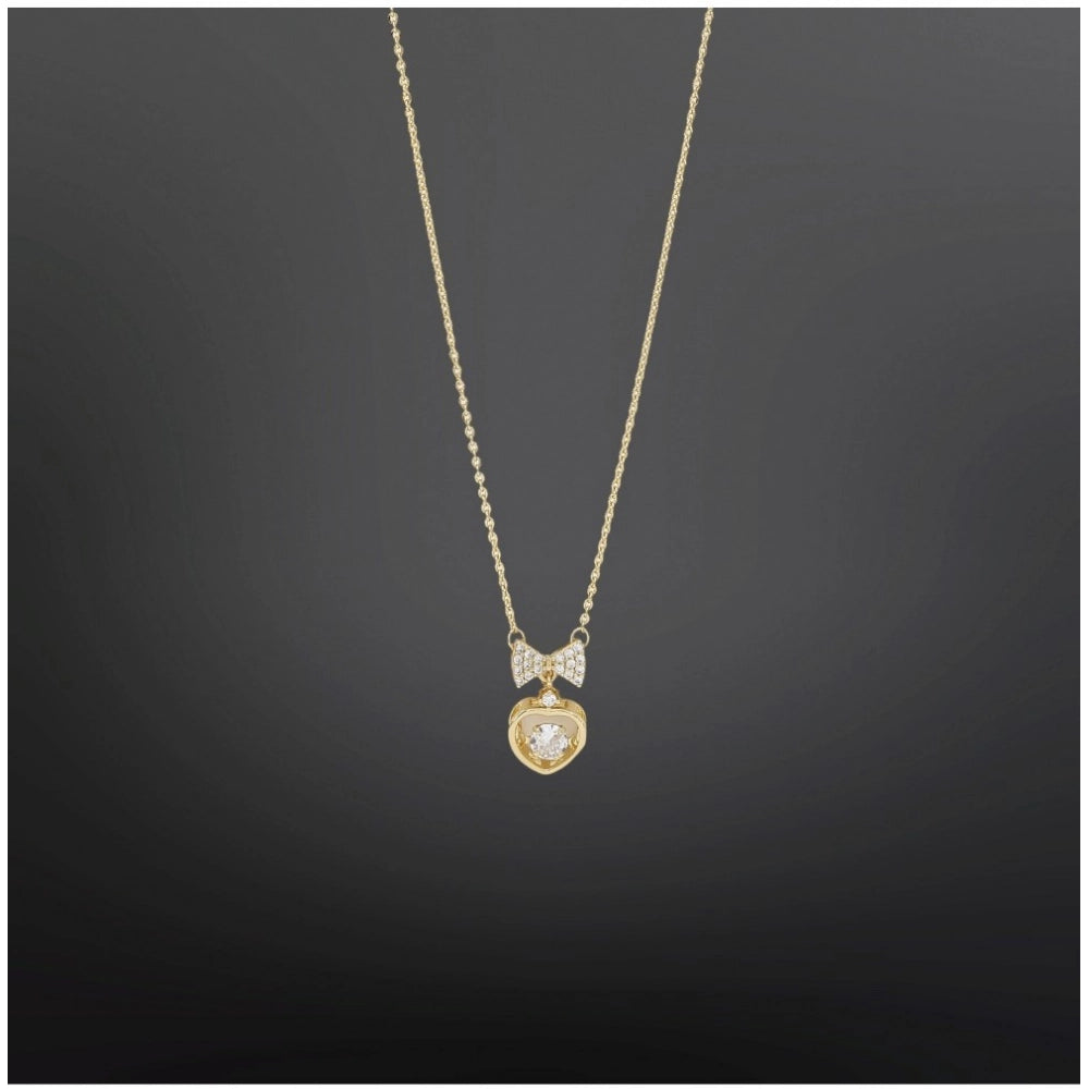 Generic Women's Stainless Steel Heart Shape Golden Delicate Pendent Chain (Gold Plated)