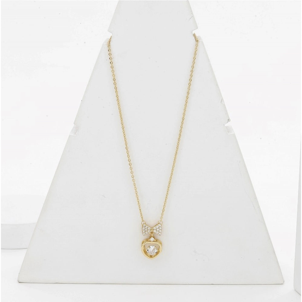 Generic Women's Stainless Steel Heart Shape Golden Delicate Pendent Chain (Gold Plated)