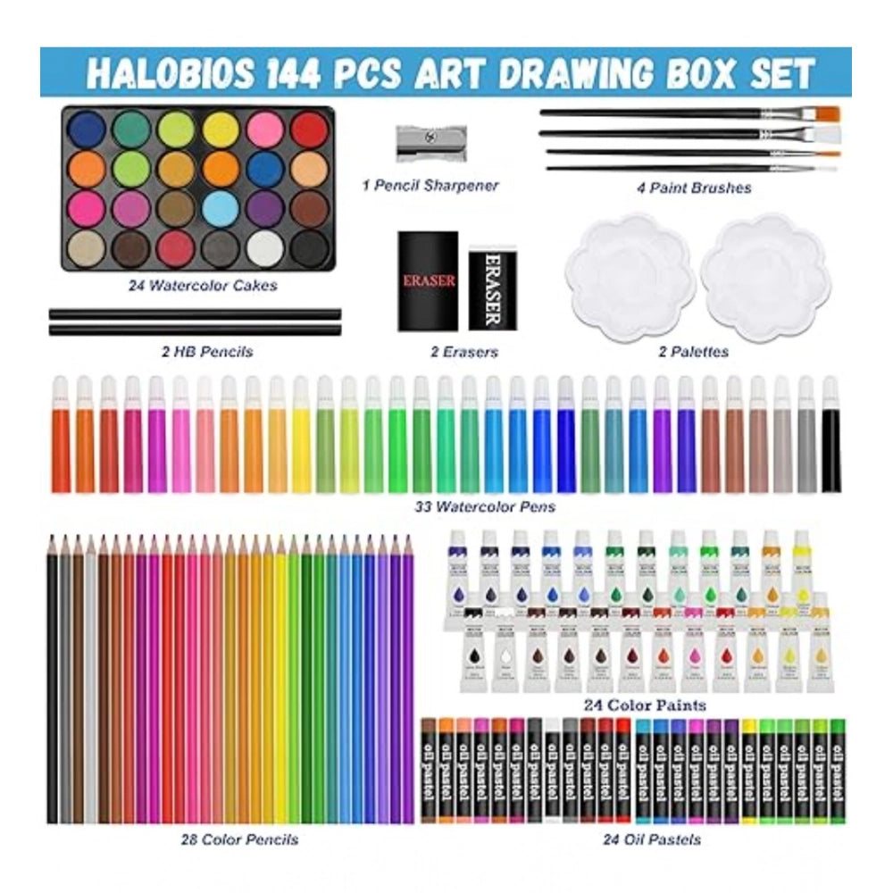 Generic Plastic Deluxe Art Set Box 145Pcs (Multicolor)