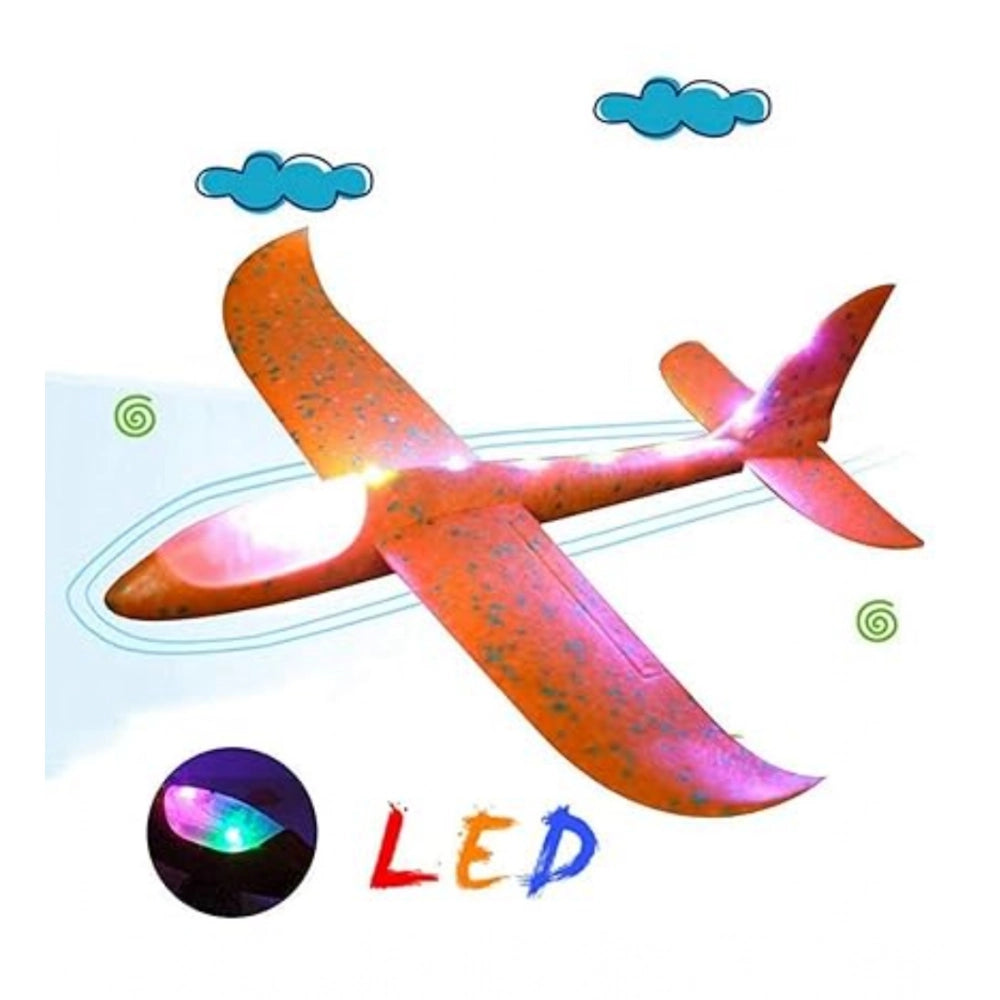 Generic Plastic 3D Throw Foam Plane Aeroplane Gliders, Flying Aircraft Pack Of 1 (Multicolor )