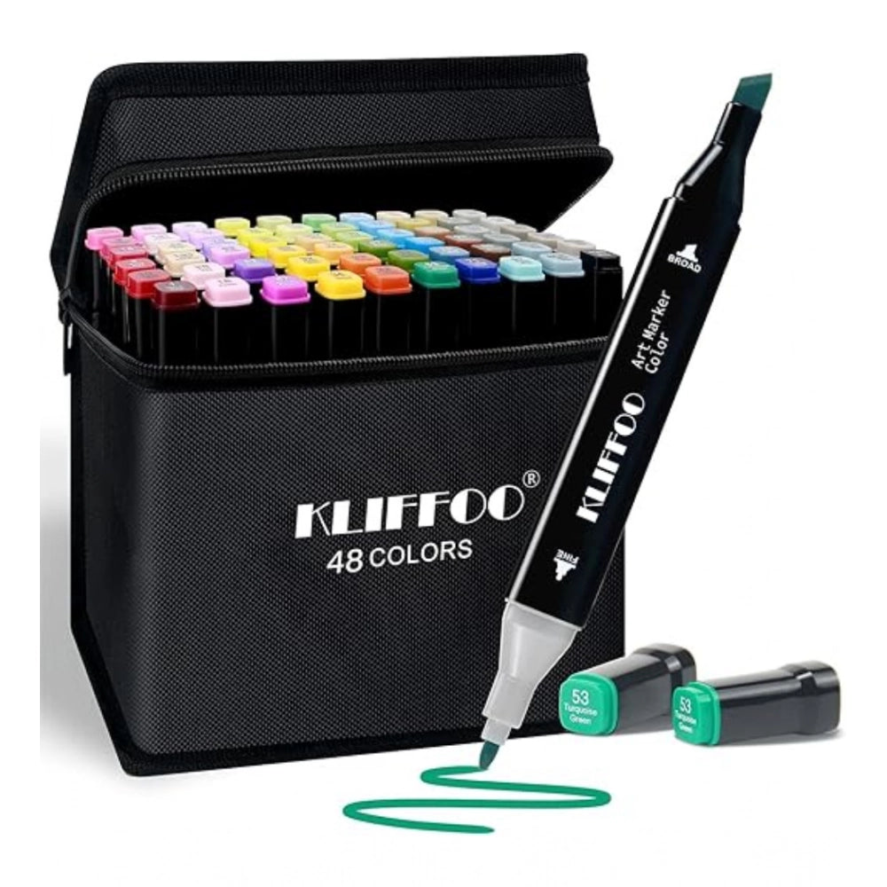 Generic Plastic 48Pcs Colors Art Markers Sketch Pen Dual Tip Artist Art Marker (Multicolor )