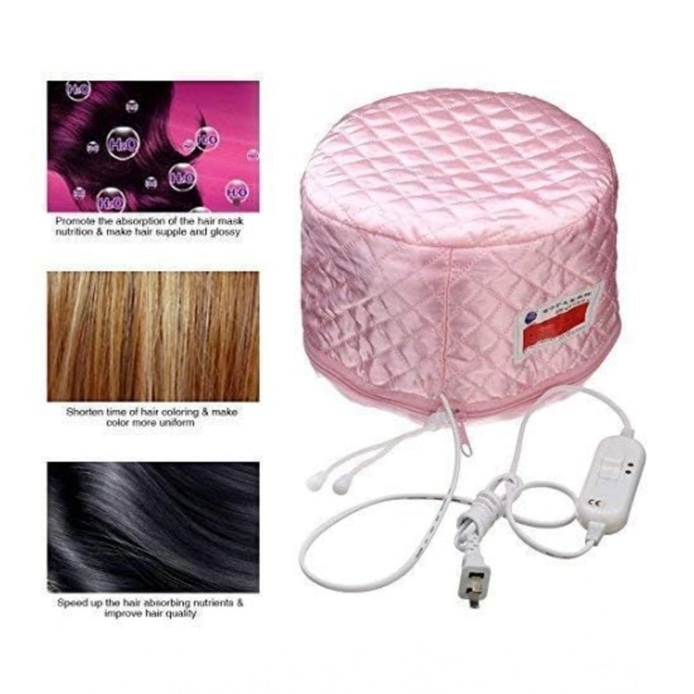 Generic Plastic Head Spa Cap Treatment with Beauty Steamer (Pink)