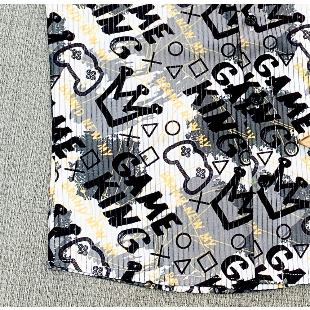 Generic Boy's Cotton Blend Printed Short Sleeve Shirt (MultiColor)