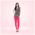 Generic Women's Cotton Blended Solid Churidar leggings (Pink)