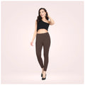 Generic Women's Cotton Blended Solid Ankle legging (Brown)