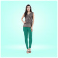 Generic Women's Cotton Blended Solid Churidar leggings (Rama Green)