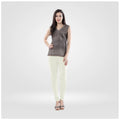 Generic Women's Cotton Blended Solid Churidar leggings (White)