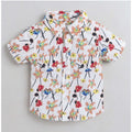 Generic Boy's Cotton Blend Printed Short Sleeve Shirt (MultiColor)