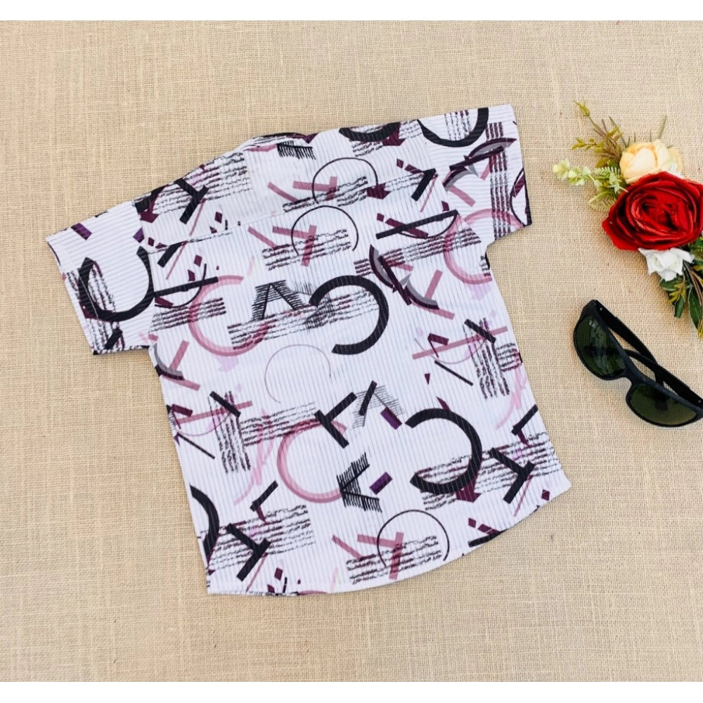 Generic Boy's Cotton Blend Printed Short Sleeve Shirt and Shorts Set (MultiColor)