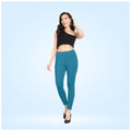 Generic Women's Cotton Blended Solid Ankle legging (Blue)