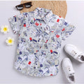 Generic Boy's Cotton Blend Printed Short Sleeve Shirt (MultiColor)