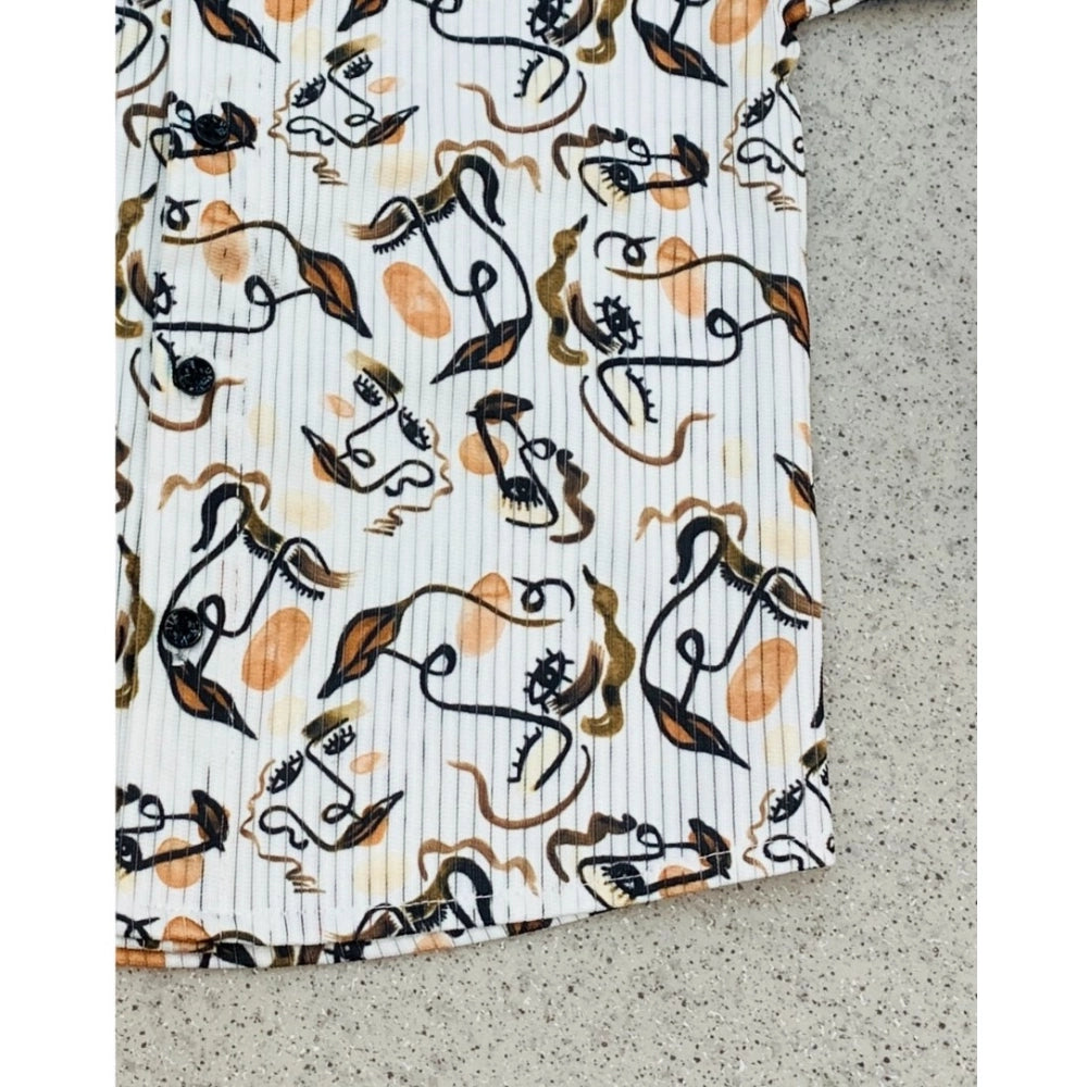 Generic Boy's Cotton Blend Printed Short Sleeve Shirt (MultiColor)