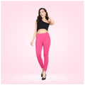 Generic Women's Cotton Blended Solid Ankle legging (Dark Pink)
