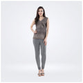 Generic Women's Cotton Blended Solid Churidar leggings (Silver Gray)