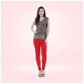 Generic Women's Cotton Blended Solid Churidar leggings (Red)