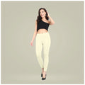 Generic Women's Cotton Blended Solid Ankle legging (Cream)
