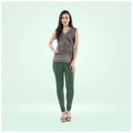 Generic Women's Cotton Blended Solid Churidar leggings (Bottle Green)