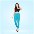 Generic Women's Cotton Blended Solid Ankle legging (Turquoise Blue)