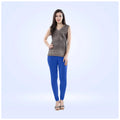 Generic Women's Cotton Blended Solid Churidar leggings (Royal Blue)