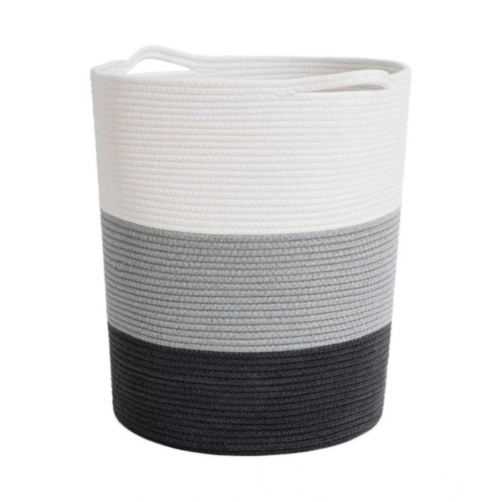 Generic Cotton Laundry Basket Pack of 1 Storage Basket For Clothes (Multicolor)