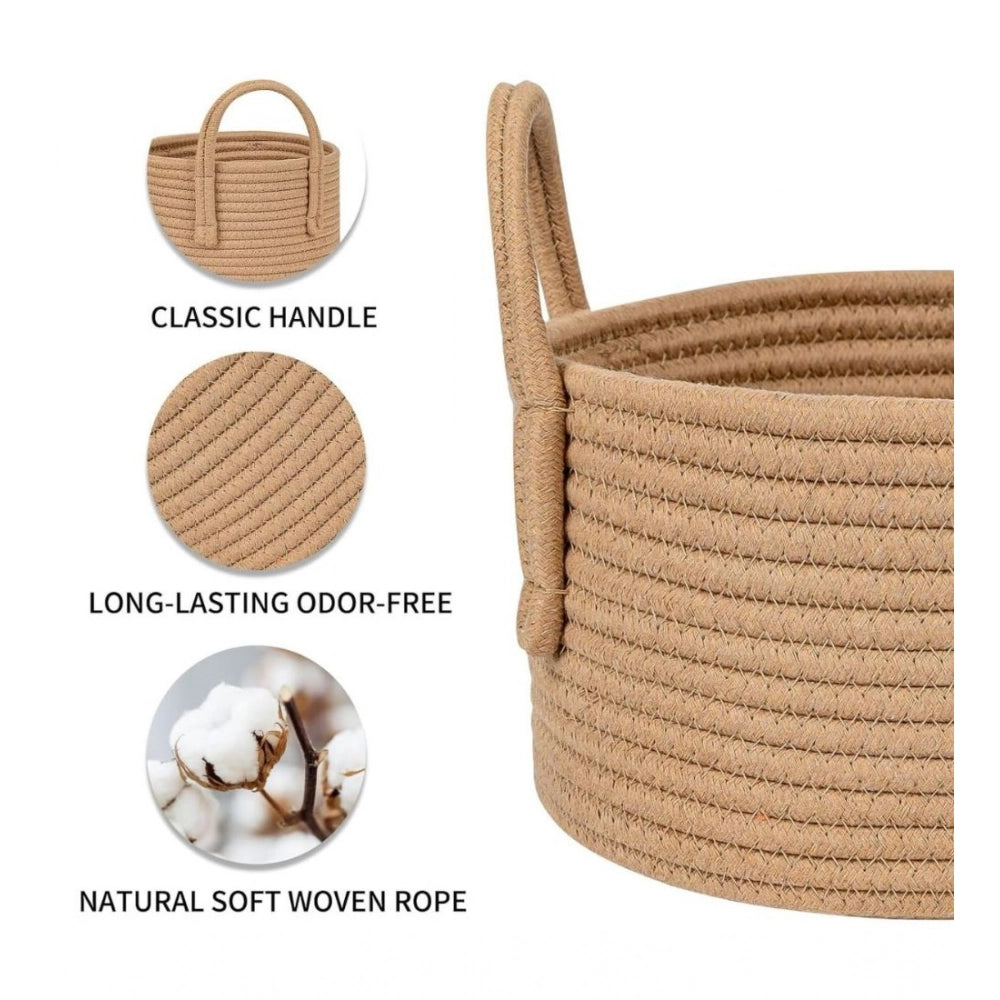 Generic Cotton Basket Inch Pack of 1 Storage Basket For Clothes (Beige)
