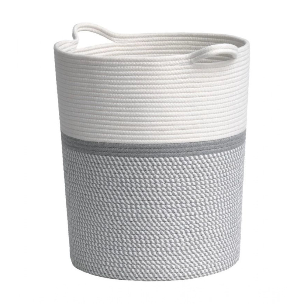 Generic Cotton Laundry Basket Pack of 1 Storage Basket For Clothes (Grey)