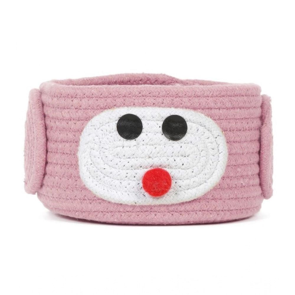 Generic Cotton Pen Holder Pack of 1 Storage Basket For Clothes (Pink)