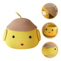 Generic Cotton  lid Pack of 1 Storage Basket For Clothes (Yellow)