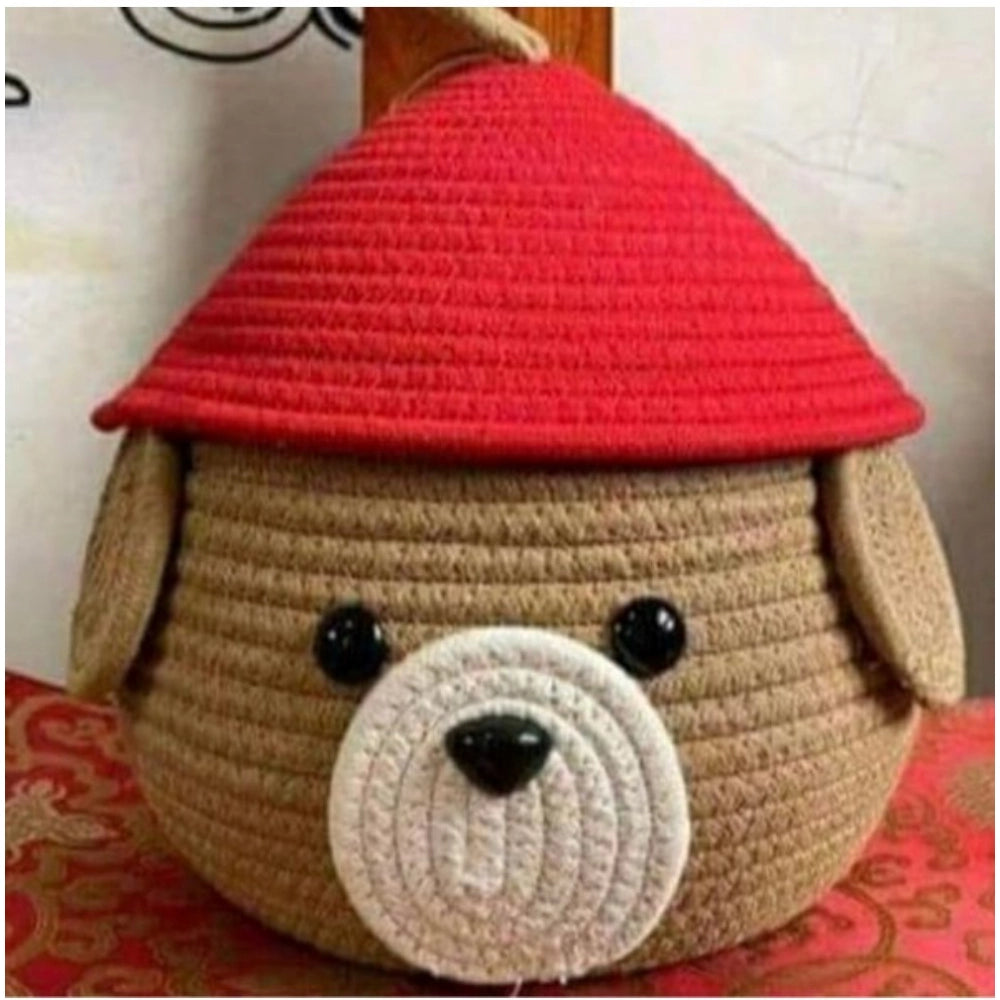 Generic Cotton Gudda Pack of 1 Storage Basket For Clothes (Brown)