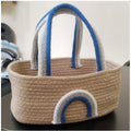 Generic Cotton Rainbow Basket Pack of 1 Storage Basket For Clothes (Multicolor)