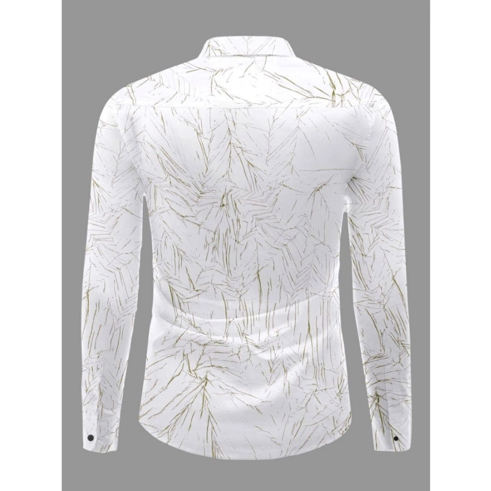 Generic Men's Casual PollyCotton Textured Full Sleeve Collar Shirt (Green)